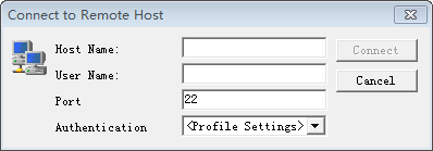 连接到Remote Host的初始对话框