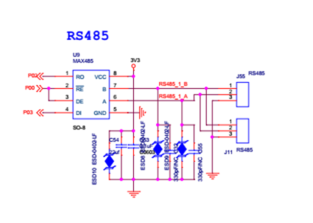 led屏显示控制实验原理图